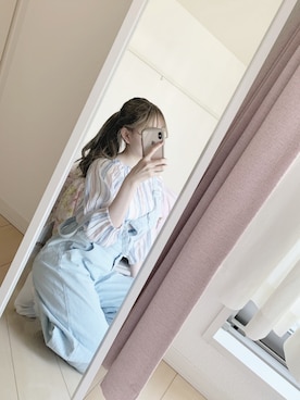 「おうちスタイル」｜「アイテム（オールインワン・サロペット）」を使った、ikumiさん（レディース・161cm）の春コーディネート