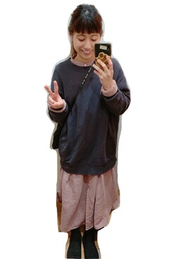 「くすみピンク」｜「アイテム（シャツワンピース）」を使った、こがさん（レディース・152cm）の春コーディネート