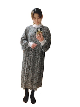 「Green　Parks（グリーンパークス）のアウトメローロックハイネックカットインナー＊（Tシャツ/カットソー）」を使った、こがさん（レディース・152cm）の冬コーディネート