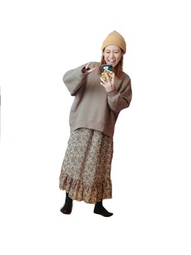 「BTS」｜「アイテム（ワンピース/ドレス）」を使った、こがさん（レディース・152cm）の冬コーディネート