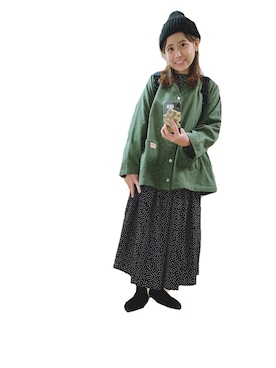 「Java（ジャバ）のアイテム（カバーオール）」を使った、こがさん（レディース・152cm）の冬コーディネート