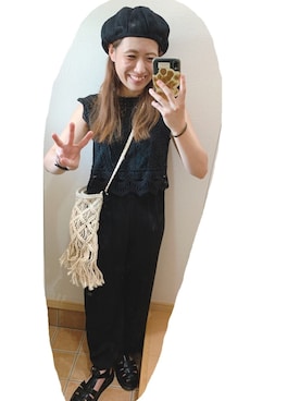 「ベレー帽女子」｜こがさん（レディース・152cm）の秋コーディネート