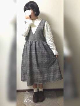 ジャンパースカートを使った 高校生 の人気ファッションコーディネート Wear