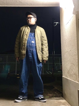 「Buzz Rickson's（バズリクソンズ）のアイテム（ノーカラージャケット）」を使った、gottusoさん（メンズ・179cm）の冬コーディネート