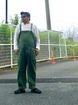 「Engineered Garments（エンジニアードガーメンツ）のアイテム（オールインワン・サロペット）」を使った、gottusoさん（メンズ・179cm）の春コーディネート