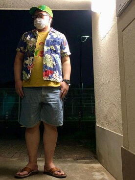 「アロハシャツ」｜gottusoさん（メンズ・179cm）の夏コーディネート