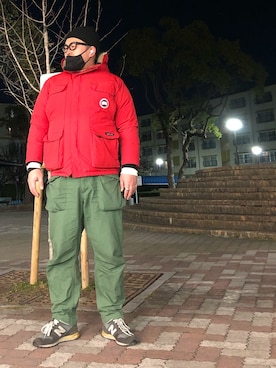 「KEEN（キーン）のアイテム（ファッション雑貨、ブラック系）」を使った、gottusoさん（メンズ・179cm）の冬コーディネート