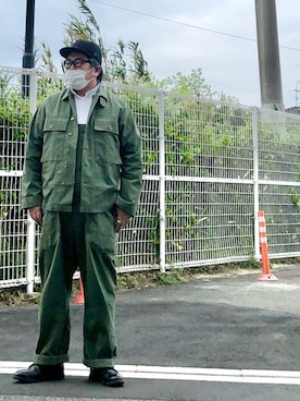 「Engineered Garments（エンジニアードガーメンツ）のアイテム（オールインワン・サロペット）」を使った、gottusoさん（メンズ・179cm）の春コーディネート