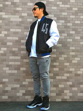 「Jordan」｜「アイテム（ブルゾン）」を使った、THE BEYONDさん（メンズ・165cm）の秋コーディネート