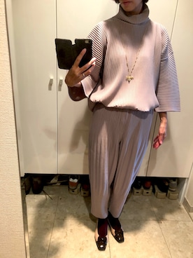 「オムプリッセイッセイミヤケ」｜「アイテム（アクセサリー）」を使った、popotanさん（レディース・162cm）の春コーディネート