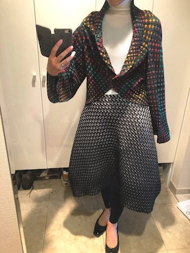 「PLEATS PLEASE（プリーツプリーズ）のアイテム（ジャケット/アウター）」を使った、popotanさん（レディース・162cm）の春コーディネート