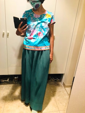 「オムプリッセイッセイミヤケ」｜「アイテム（Tシャツ/カットソー）」を使った、popotanさん（レディース・162cm）の夏コーディネート