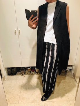 「オムプリッセイッセイミヤケ」｜「アイテム（Tシャツ/カットソー）」を使った、popotanさん（レディース・162cm）の夏コーディネート