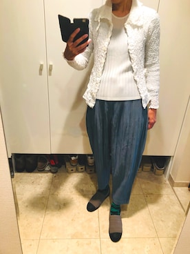 「オムプリッセイッセイミヤケ」｜「アイテム（Tシャツ/カットソー）」を使った、popotanさん（レディース・162cm）の秋コーディネート