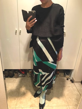 「アイテム（レッグウェア、グリーン系）」を使った、popotanさん（レディース・162cm）の秋コーディネート