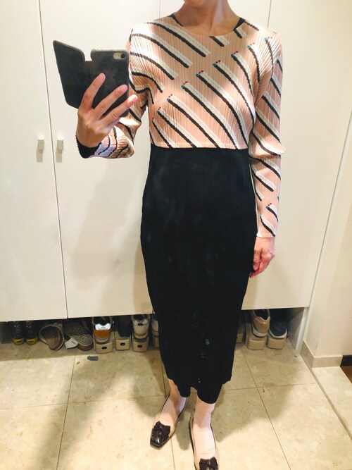 Popotan Pleats Pleaseのワンピースを使ったコーディネート Wear Popotan Pleats Pleaseのワンピースを使ったコーディネート Wear