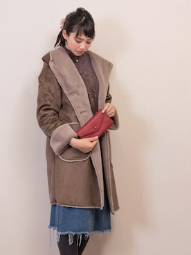 「アイテム（財布）」を使った、FLORIST(フローリスト)さん（レディース・156cm）の冬コーディネート