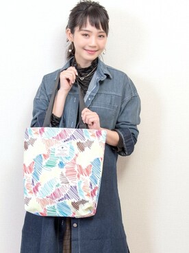 「summer」｜「アイテム（トートバッグ）」を使った、FLORIST(フローリスト)さん（レディース・156cm）の冬コーディネート