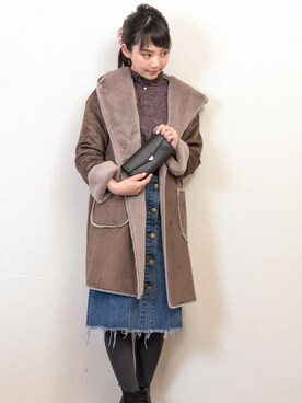 「アイテム（財布）」を使った、FLORIST(フローリスト)さん（レディース・156cm）の冬コーディネート
