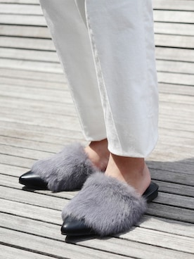 「ファーサンダル」｜FLORIST(フローリスト)さん（レディース・156cm）の夏コーディネート