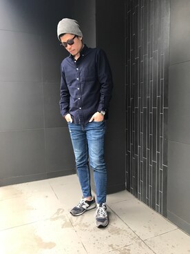 「アイテム（腕時計、ブルー系）」を使った、Fumiさん（メンズ・175cm）の春コーディネート