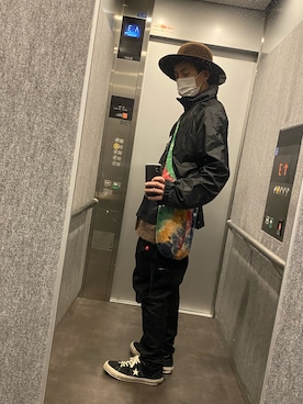 「Eddie Bauer（エディーバウアー）のアイテム（ナイロンジャケット）」を使った、endyさん（メンズ・173cm）の冬コーディネート