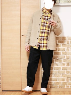 カーディガン ボレロを使った 暖色系 のメンズ人気ファッションコーディネート Wear