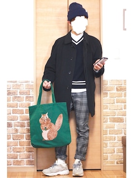 「GEORGE'S（ジョージズ）のアイテム（バッグ）」を使った、Na.2さん（メンズ・170cm）の冬コーディネート