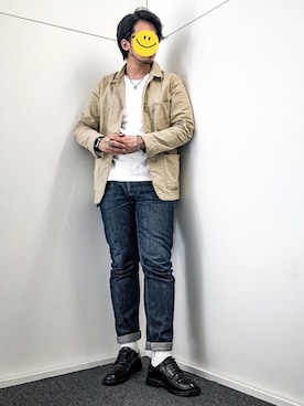 「アイテム（カバーオール）」を使った、TanaUさん（メンズ・179cm）の秋コーディネート