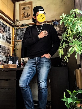 「Ralph Lauren」｜「アイテム（スウェット）」を使った、TanaUさん（メンズ・179cm）の春コーディネート