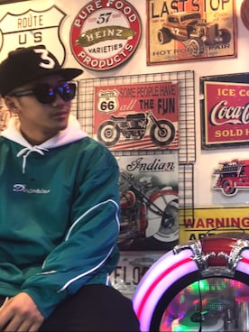 「INARI（イナリ）のアイテム」を使った、音蛍 （J-un）さん（メンズ・172cm）の春コーディネート