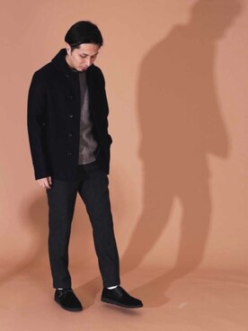 「JOURNAL STANDARD（ジャーナルスタンダード）のアイテム（ピーコート）」を使った、haseさん（メンズ・178cm）の秋コーディネート