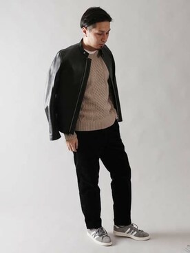 「JOURNAL STANDARD（ジャーナルスタンダード）のアイテム（ライダースジャケット）」を使った、haseさん（メンズ・178cm）の秋コーディネート