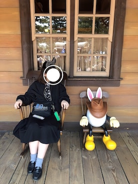 「ディズニーランド」｜「アイテム（MA-1）」を使った、ぽむりさん（レディース・155cm）の夏コーディネート