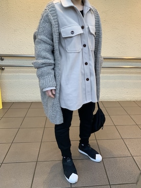 「GU（ジーユー）の（GU）スウェットイージーパンツＣ（WOMEN ⁄ パンツ・その他）」を使った、RRSさん（レディース・159cm）の冬コーディネート