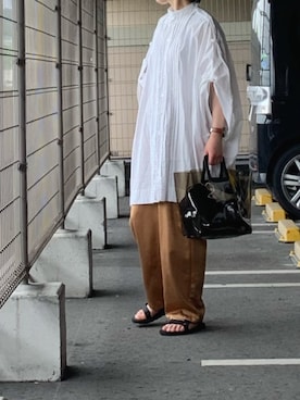 「REAL CUBE（リアルキューブ）のアイテム（バッグ）」を使った、RRSさん（レディース・159cm）の夏コーディネート