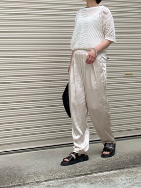「ALLUMER（アリュメール）のアイテム（トップス）」を使った、RRSさん（レディース・159cm）の夏コーディネート