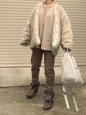 「CLANE（クラネ）のREVERSIBLE MILITARY BOA JACKET（その他アウター）」を使った、RRSさん（レディース・159cm）の冬コーディネート