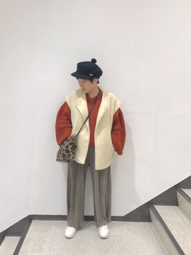 「アニマル」｜「アイテム（その他アウター）」を使った、artless。。。mushさん（レディース・152cm）の冬コーディネート
