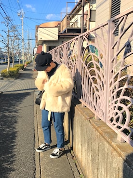 「カオリノモリ」｜「アイテム（その他アウター）」を使った、artless。。。mushさん（レディース・152cm）の冬コーディネート