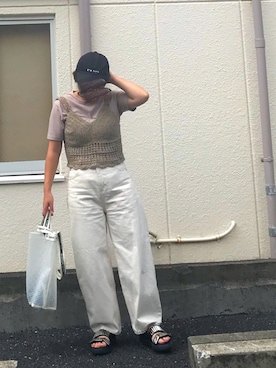 「ISOOK（アイスー）のアイテム（Tシャツ/カットソー）」を使った、artless。。。mushさん（レディース・152cm）の夏コーディネート