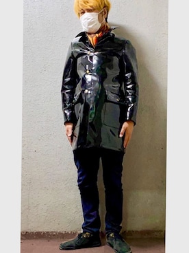 「アイテム（ステンカラーコート）」を使った、tsuneglamsamさん（メンズ・181cm・40代）の冬コーディネート