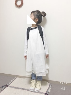 「Right-on（ライトオン）のアイテム（バッグ）」を使った、kukuさん（キッズ・120cm）の冬コーディネート