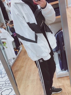 「HARE」｜「アイテム（ナイロンジャケット）」を使った、🐶さん（メンズ・175cm）の春コーディネート