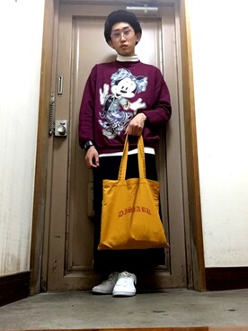 「スリット」｜「アイテム（ニットキャップ/ビーニー）」を使った、naoyaさん（メンズ・169cm）の春コーディネート