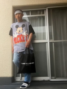 「VANS（バンズ）のVANS ヴァンズ OVERS V7588 WHITE/BLACK（サンダル、ホワイト系）」を使った、naoyaさん（メンズ）の春コーディネート