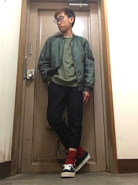 「VANS（バンズ）の【VANS/ヴァンズ】ANAHEIM AUTHENTIC/758549（スニーカー、ホワイト系）」を使った、naoyaさん（メンズ）の夏コーディネート