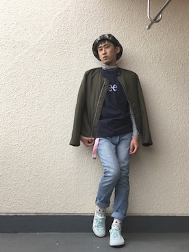 「WEGO（ウィゴー）のアイテム（ノーカラージャケット）」を使った、naoyaさん（メンズ・169cm）の春コーディネート