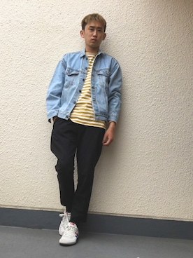 「Onitsuka Tiger（オニツカタイガー）のOnitsuka Tiger / SERRANO（スニーカー、ホワイト系）」を使った、naoyaさん（メンズ）の春コーディネート