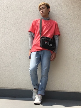 「Onitsuka Tiger（オニツカタイガー）のOnitsuka Tiger / SERRANO（スニーカー、ホワイト系）」を使った、naoyaさん（メンズ）の春コーディネート